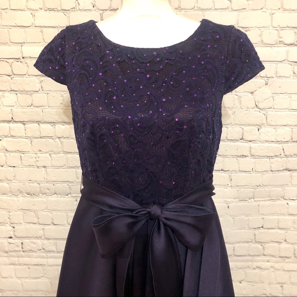 Shelby Nites Formal High-Low Dress, purple, sz 6